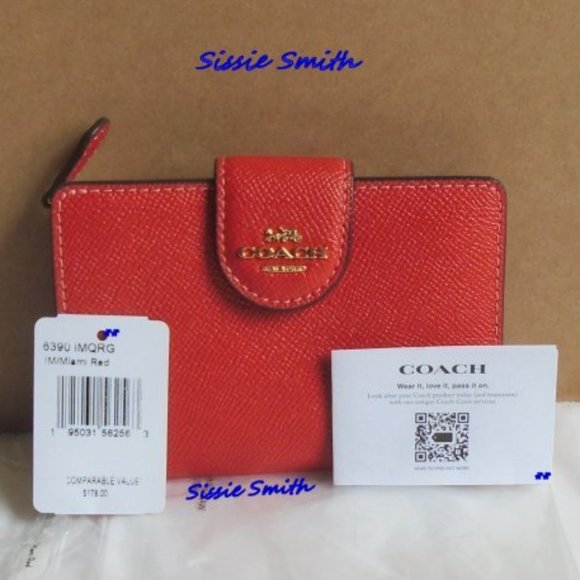 Coach Miami Red Dempsey Tote 22 with Coach Patch & Wallet - Picture 8 of 14